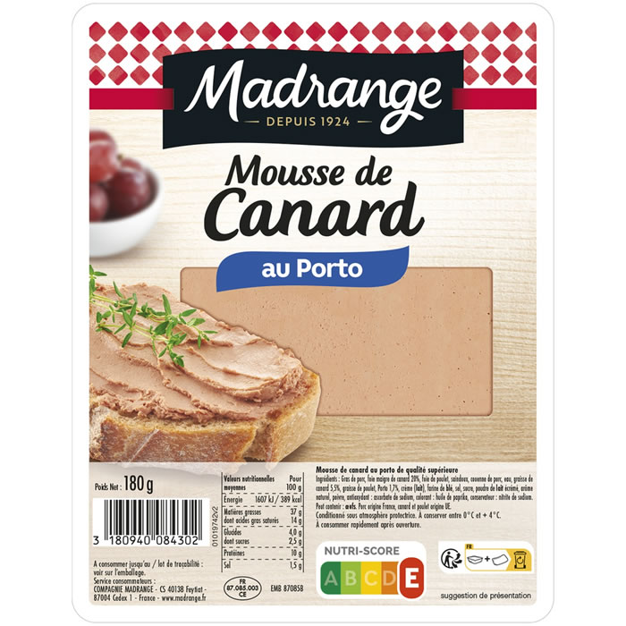 MADRANGE - Mousse de canard au porto 180g