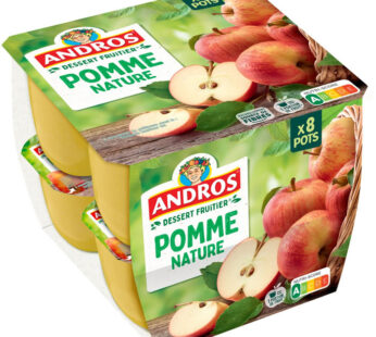 ANDROS – Dessert pomme nature 8 x 100g