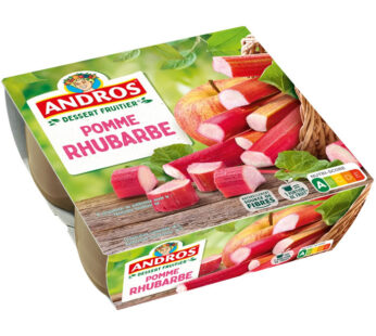 ANDROS – Dessert pomme et rhubarbe 4 x 100g