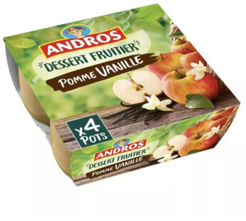 ANDROS – Dessert pomme vanille 4 x 100g