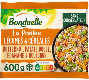 BONDUELLE – Poêlée de butternut, patate douce, edamame et boulgour 500g
