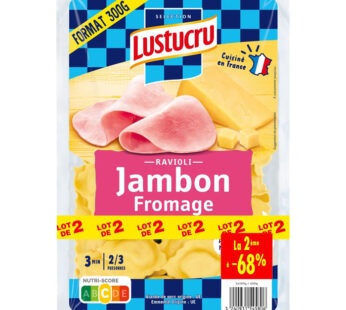 LUSTUCRU – Ravioli au jambon et emmental 2x300g