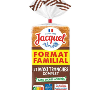 Jacquet – Pain de mie complet sans sucres ajoutés Grand Format 850g