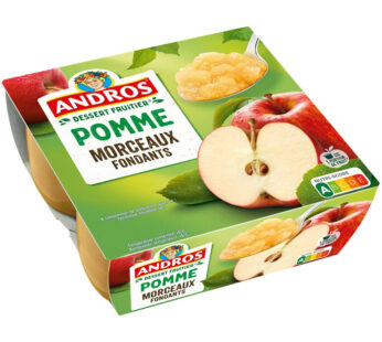 ANDROS – Dessert pomme nature 4 x 100 g
