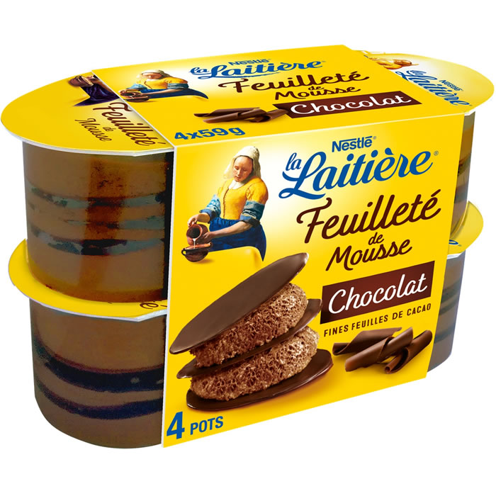 La Laitière - Mousse lactée au chocolat 4x57g