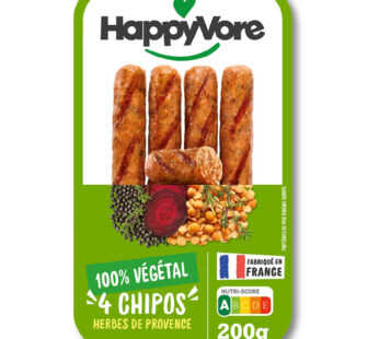 HAPPYVORE – Chipolatas végétales aux herbes de Provence
