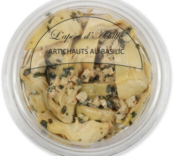 L&rsquo;APERO D&rsquo;ACHILLE – Artichauts à l&rsquo;ail et basilic 150g
