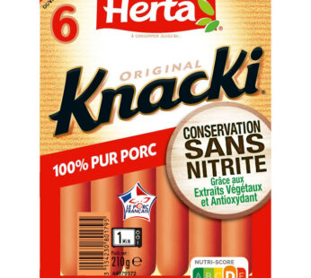 HERTA Knacki – Saucisses de Strasbourg sans nitrite Petit Format 210g