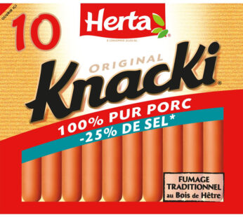 HERTA Knacki – Saucisses de Strasbourg -25% de sel Moyen Format 350g
