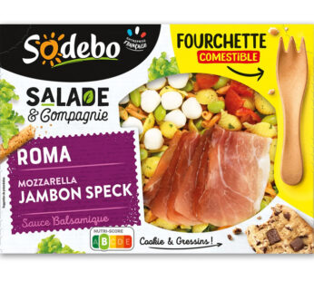 Sodebo Salade & Compagnie – Salade Roma au jambon speck, mozzarella et tomate marinées 320g