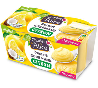 Charles & Alice – Dessert végétal au lait de coco et citron 2x110g