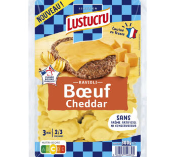 LUSTUCRU – Ravioli de boeuf, cheddar et oignons frits 300g