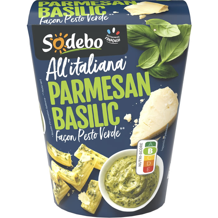 SODEBO - Rigatoni au parmesan et basilic 280g