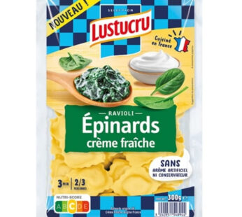 LUSTUCRU – Raviolis aux épinards et crème fraîche 300g