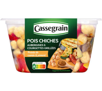 CASSEGRAIN – Salade de pois chiches, aubergines, courgettes et poivrons 250g