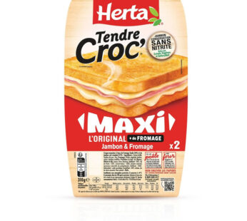 HERTA Tendre Croc’ – Croque-monsieur Maxi au jambon et fromage 310g