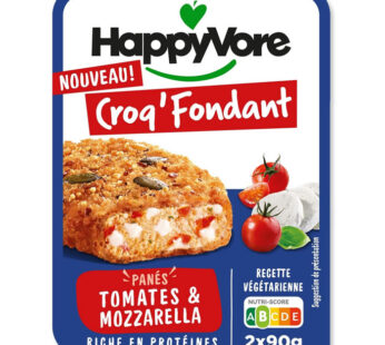 HAPPYVORE Croq&rsquo;Fondant – Panés de tomates et mozzarella 2x90g
