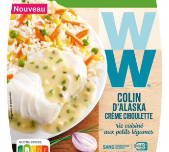 WEIGHT WATCHERS – Riz, colin d&rsquo;Alaska, crème ciboulette et petits légumes 290g