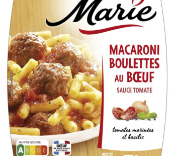 MARIE – Macaroni et boulettes de boeuf sauce tomate 280g