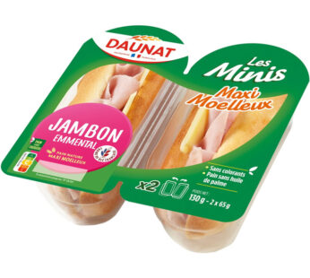 Daunat – Sandwich au jambon et emmental Les Minis 2x70g