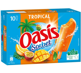 OASIS Sorbet – Bâtonnets glacés aux fruits tropicaux 10x40g