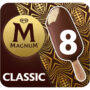 MAGNUM Classic - Bâtonnets glacés à la vanille et chocolat au lait 8x75g