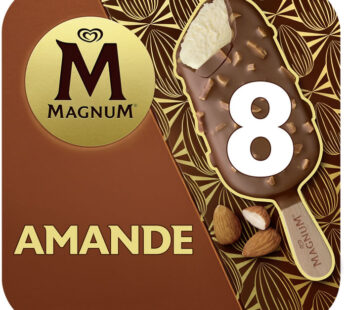 MAGNUM – Bâtonnets glacés au chocolat et amande 8x75g