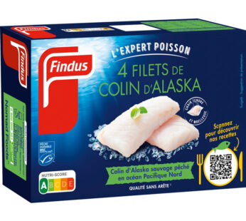 FINDUS – Filets de colin d&rsquo;Alaska sans arêtes 400g
