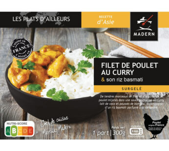 MADERN – Riz basmati et filet de poulet curry micro-ondes 300g