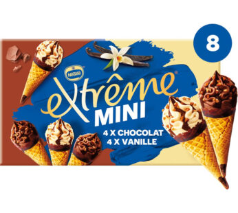 EXTRÊME – Panachés de mini cônes glacés à la vanille et chocolat 8x39g