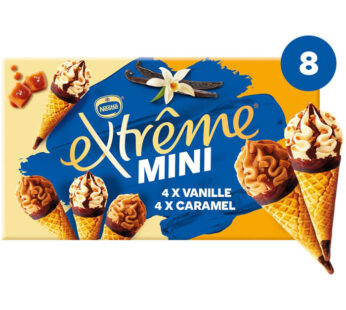 EXTRÊME – Panachés de mini cônes glacés à la vanille et caramel 8x39g