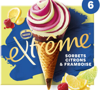EXTRÊME – Cônes glacés au citron et framboise façon sorbet 6x71g
