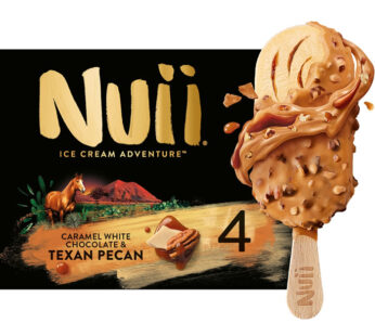 NUII – Bâtonnets glacés au caramel, chocolat blanc et noix de pécan 4x66g