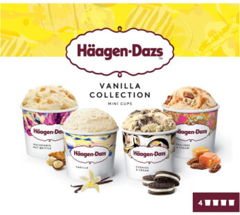HÄAGEN-DAZS – Mini crème glacée à la vanille, caramel et chocolat (4 x 80,2g)
