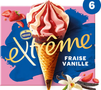 EXTRÊME – Cônes glacés à la fraise et vanille 6x71g