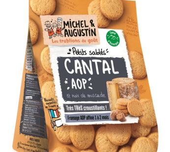 MICHEL & AUGUSTIN – Sablés salés Cantal AOP et pointe de noix de muscade 100g