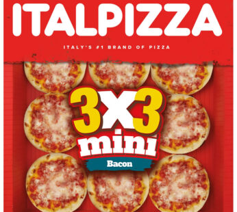 ITALPIZZA – Mini pizzas tomate, mozzarella et bacon (9 x 32,5g)
