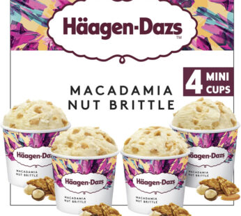 HÄAGEN-DAZS – Mini crème glacée à la vanille, macadamia et nougatine (4 x 81g)