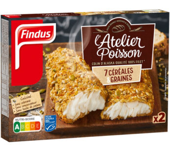 FINDUS L&rsquo;Atelier Poisson – Colin d&rsquo;Alaska pané 7 céréales et graines MSC 250g