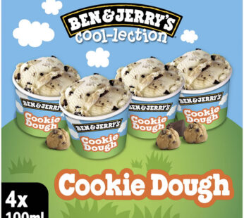 BEN & JERRY&rsquo;S Cool-lection – Mini crème glacée à la vanille et cookie dough (4 x 72g)