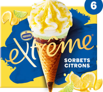 EXTRÊME – Cônes glacées au citron jaune et citron vert façon sorbet 6x71g