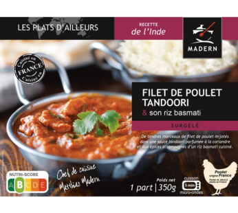 MADERN – Riz basmati et filet de poulet tandoori micro-ondes 350g