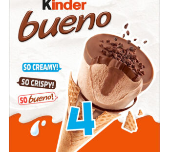 KINDER Bueno – Cônes glacés au chocolat et noisettes 4x62g