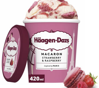 HÄAGEN-DAZS Pierre Hermé – Crème glacée à la fraise, framboise et macarons