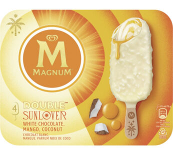 MAGNUM Double – Bâtonnets glacés au chocolat blanc, mangue et noix de coco 4x75g