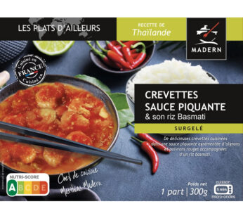 MADERN – Riz basmati et crevettes sauce piquante micro-ondes 300g