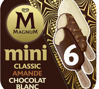 MAGNUM – Panachés de mini bâtonnets glacés au chocolat 6×42,3g