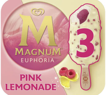 MAGNUM Euphoria – Bâtonnets glacés citron, framboise et bonbons pétillants 3x70g