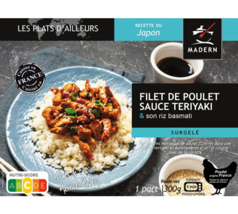 MADERN – Riz basmati et filet de poulet sauce teriyaki micro-ondes 300g