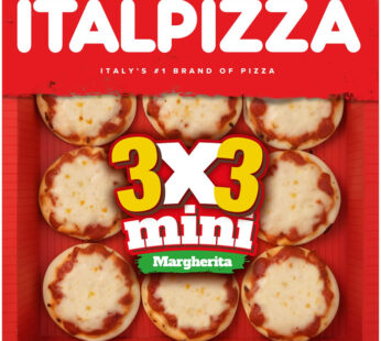 ITALPIZZA – Mini pizzas margherita tomate et mozzarella (9 x 32,5g)